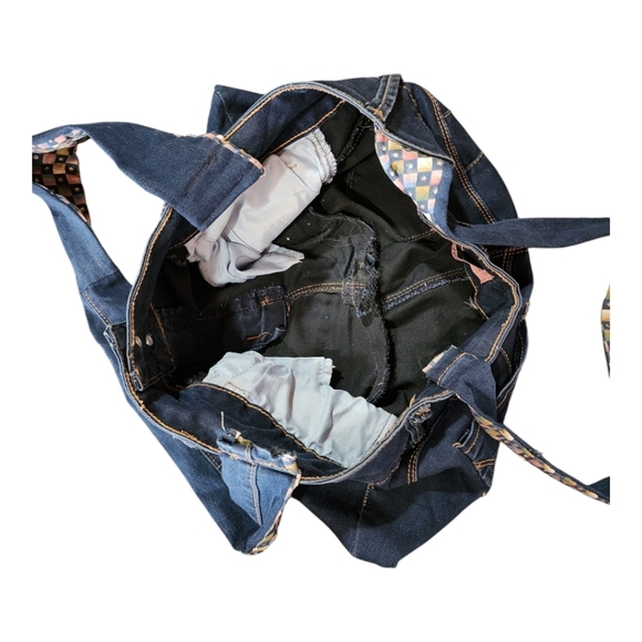 Hailey Made with Love Upcycled Denim Tote Bag - Eco-Friendly Handmade Purse - Picture 6 of 9